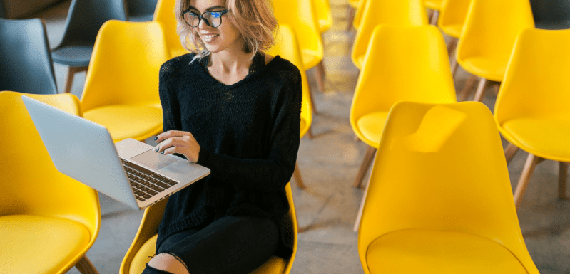 lady working on a laptop