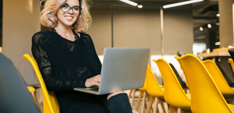 woman with a laptop