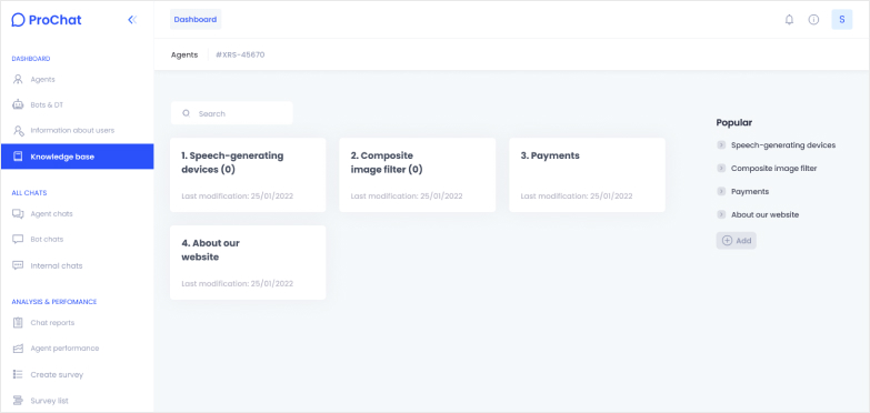 Platform dashboard with text