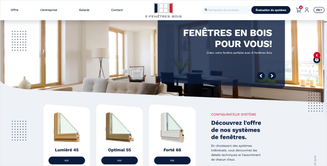 Reliable eCommerce to sell windows to French clients