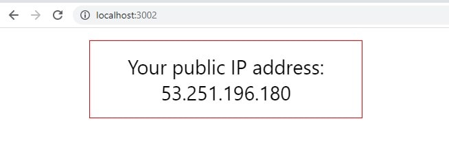 public ip address on the localhost