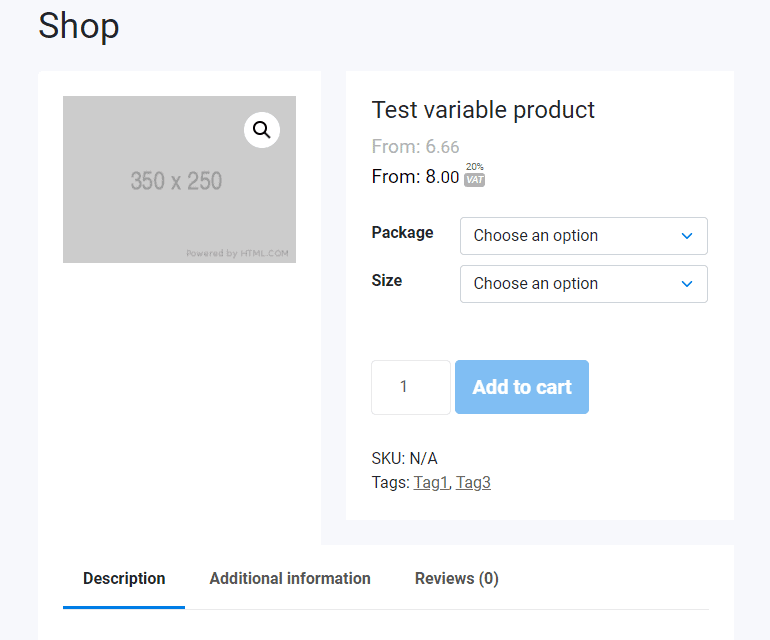 Preview of a product purchase window