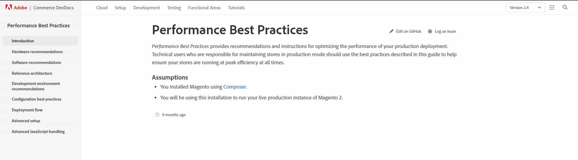 Adobe subsite presenting Performance best practices