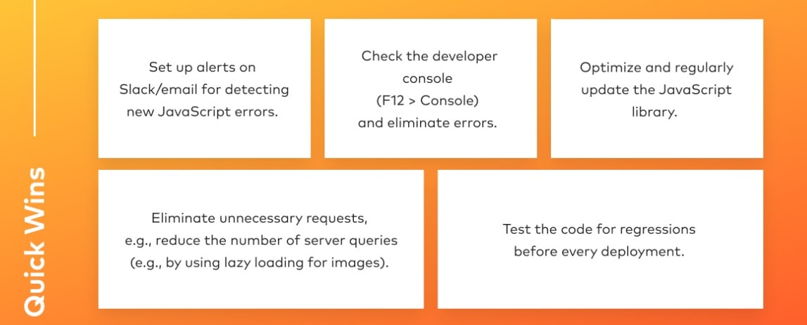 quick wins browser console errors