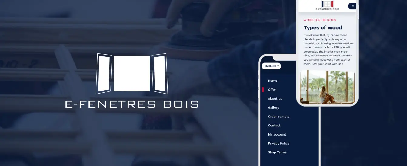 e-fenetres design of website